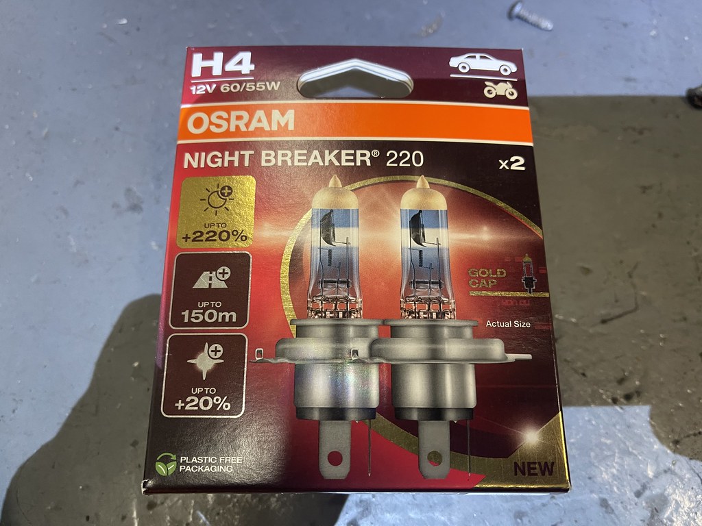 Trying Nightbreaker 220 Halogen H4s in my 450SLC