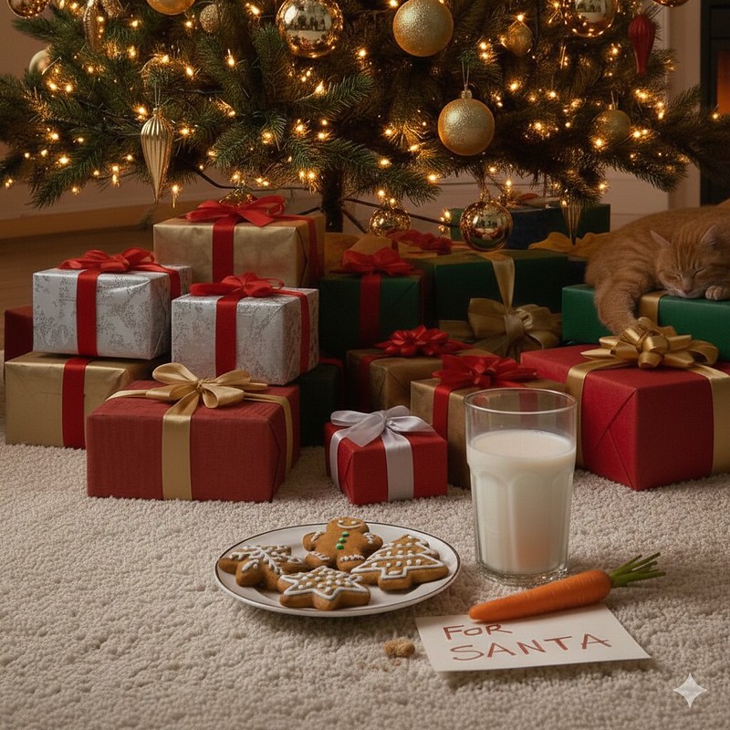 サンタへのクッキーと、山積みのプレゼント。アメリカ流クリスマス・イブの過ごし方 サンタへのクッキーと、山積みのプレゼント。アメリカ流クリスマス・イブの過ごし方