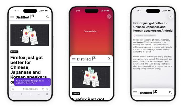 Firefox provides AI page summaries if you shake your iPhone