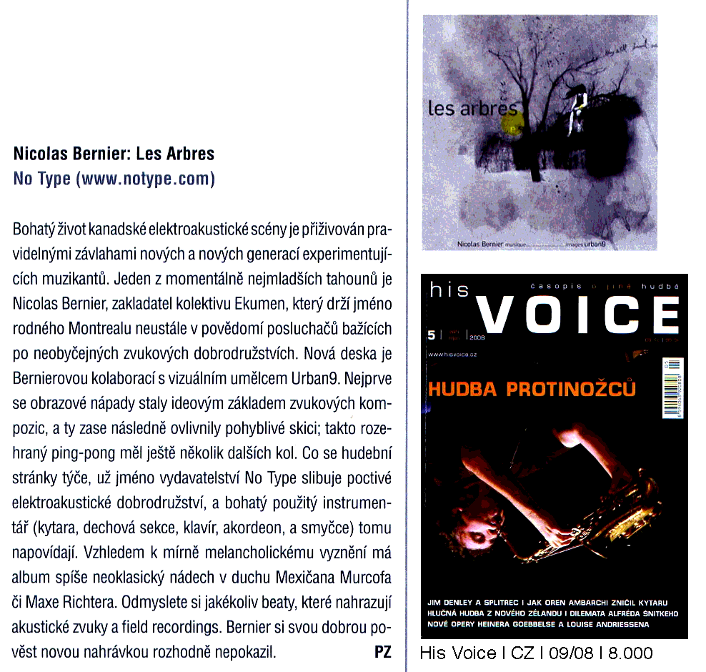 Les Arbres Nicolas Bernier No Type Electrocd The Electroacoustic Music Store