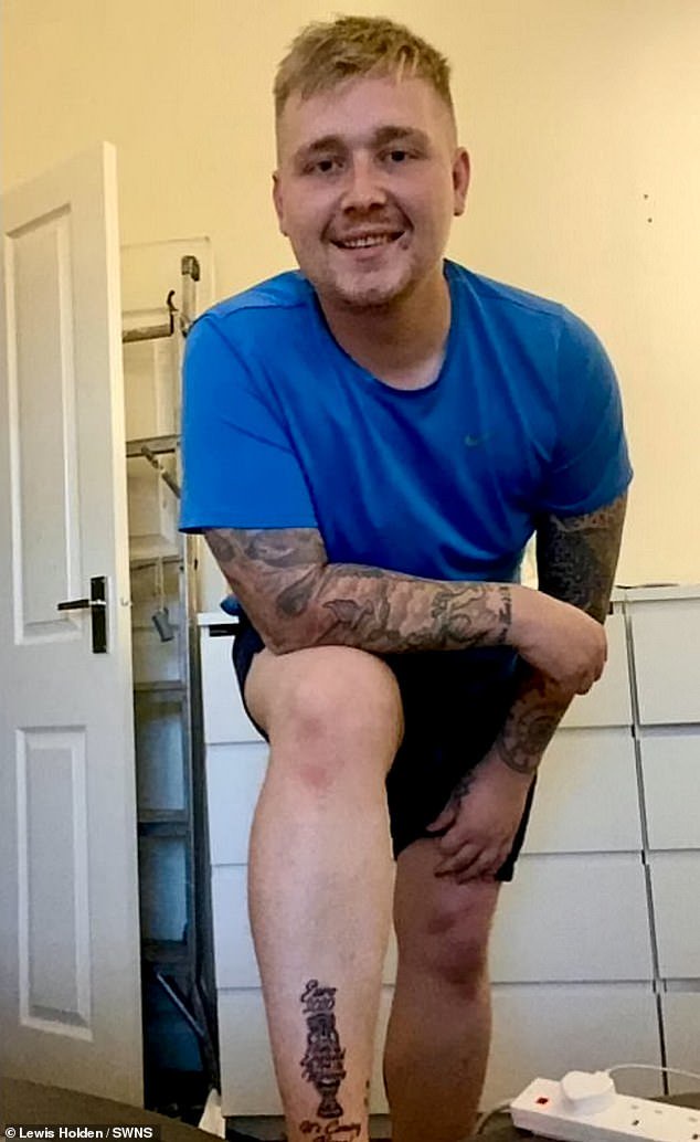 That's Tattoo Early! Father-Of-Two, 26, Gets 'England Euro 2020 England Winners' Inking On His Leg Four Days Before Tomorrow's Final - Opera News 720_x_1280_jpg