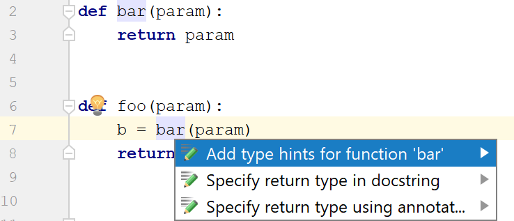 Type Hinting In Pycharm Pycharm