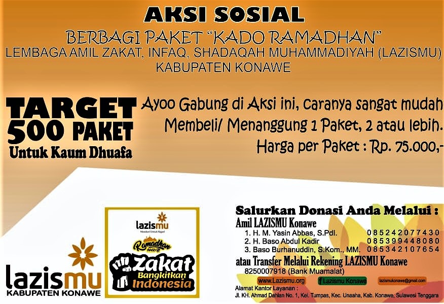 LAZISMU Konawe Target 500 Paket Kado Ramadhan Tahun ini untuk Kaum Dhuafa –  Riaumag