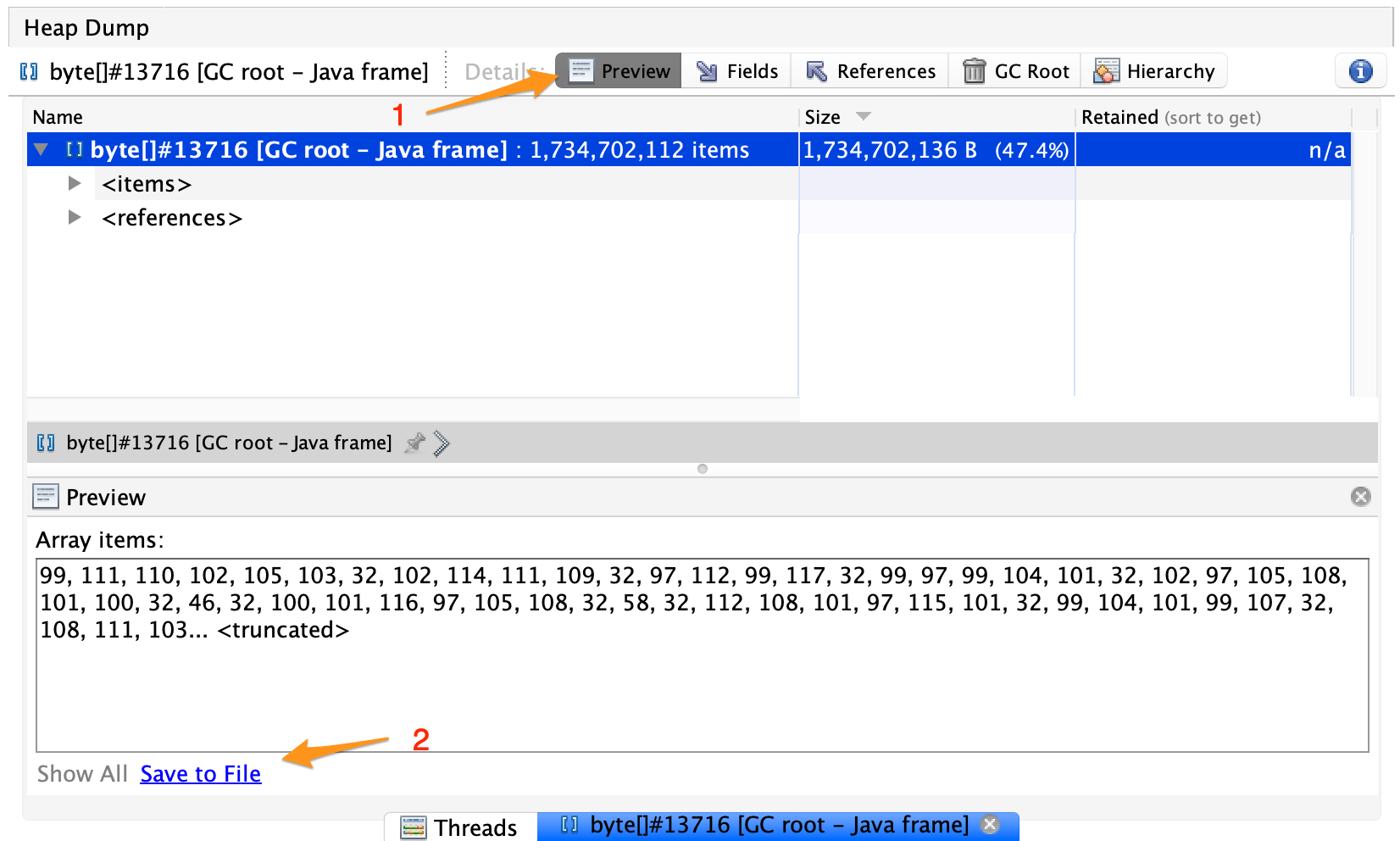 如何以string方式查看heapdump中的byte数组- Robert的博客