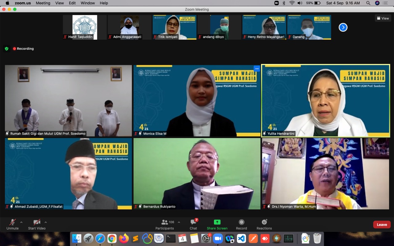 Pengambilan Sumpah Wajib Simpan Rahasia – RSGM UGM Prof. Soedomo