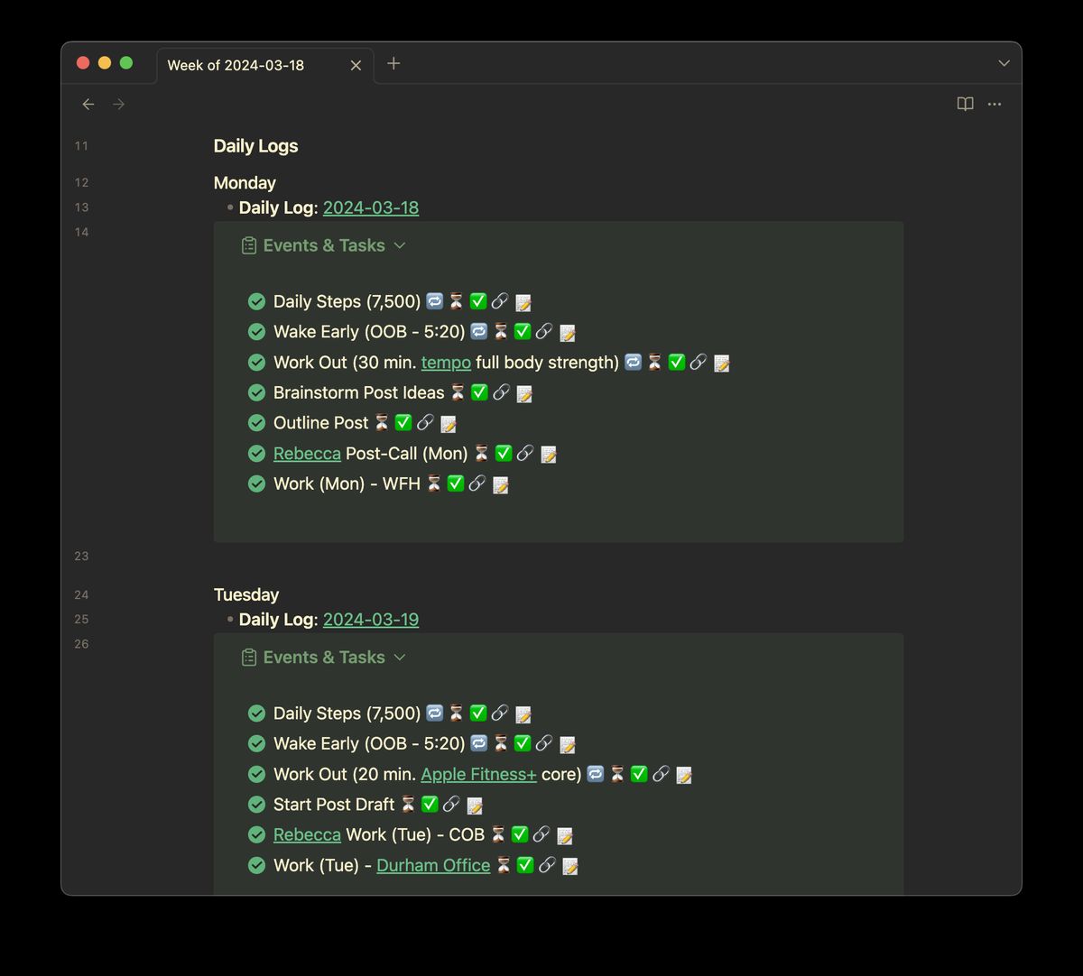 Obsidian tasks plugin