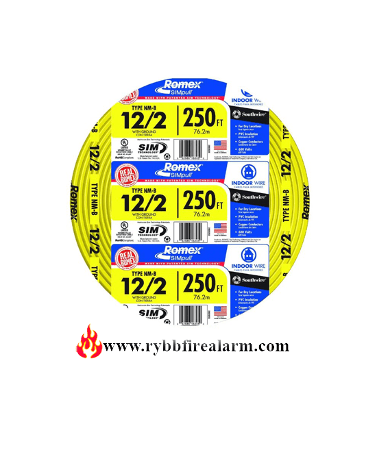 Southwire 12 2 Romex Cu Copper Wire Yellow 250ft Rybb Fire Alarm Southwire 12 2 Romex Cu Copper Wire Yellow 250ft Rybb Fire Alarm