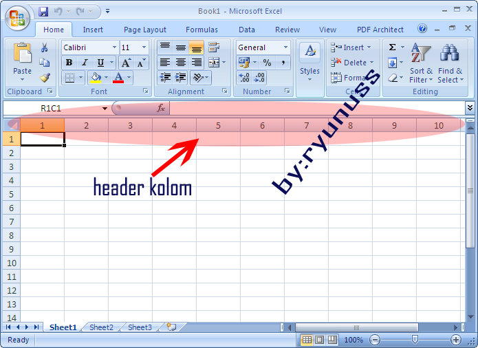 Header Kolom pada Excel 2007 berubah dari Huruf menjadi Angka !!! |  Ryunuss’s Blog