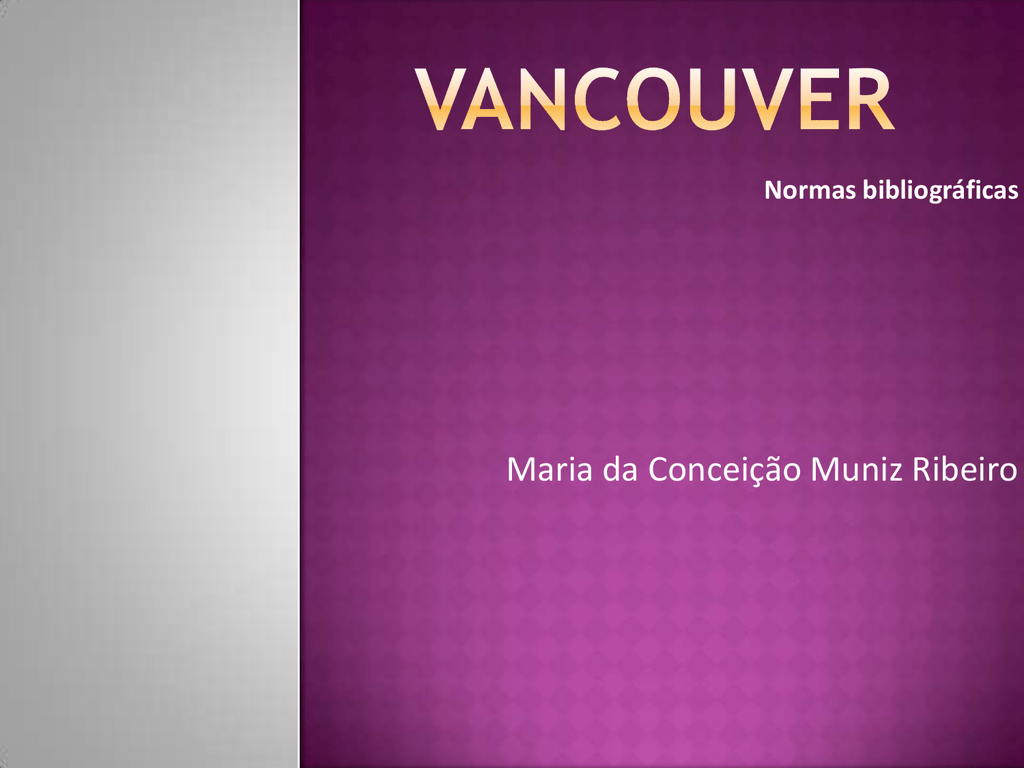 Vancouver Normas Bibliograficas