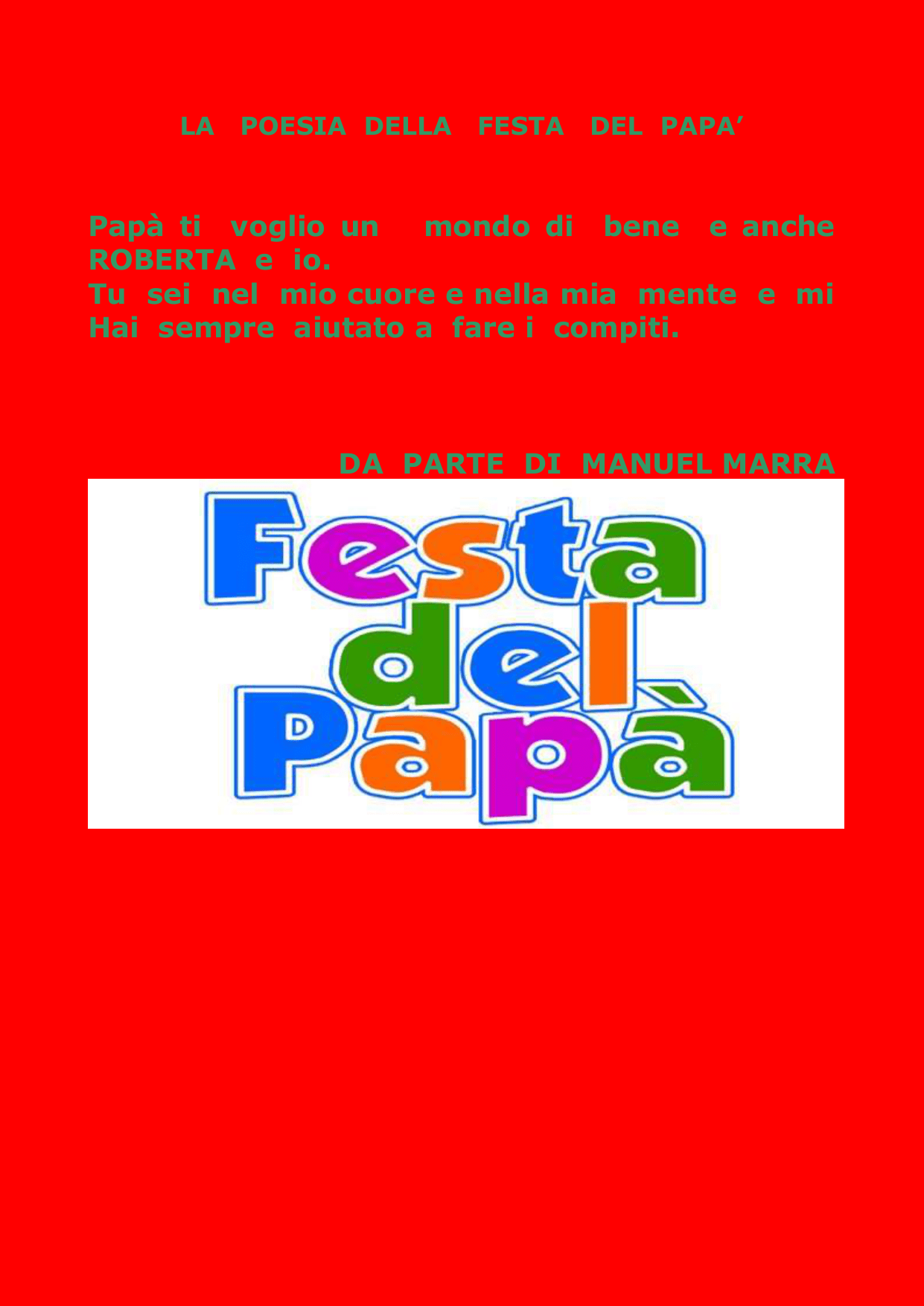 La Poesia Della Festa Del Papa