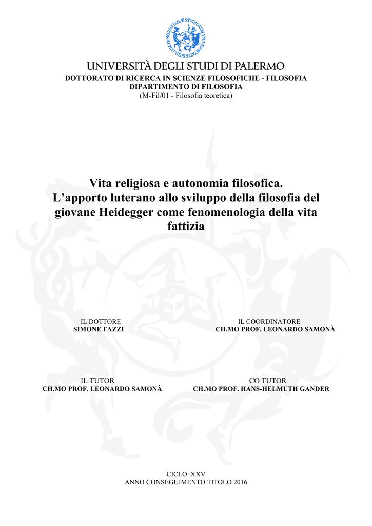 Simone Fazzi Vita Religiosa E Autonomia Filosofica