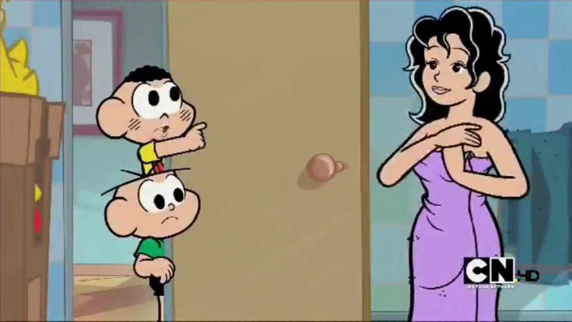 Mônica tomando banho