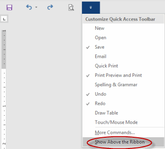 How to Move the Quick Access Toolbar Below the Ribbon in Microsoft Word |  Webucator