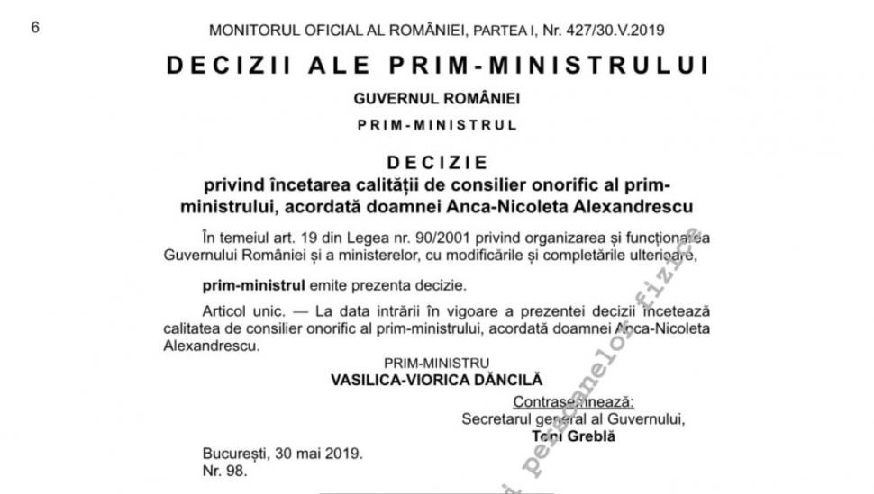 Breaking Anca Alexandrescu EliberatÄ Oficial Din FuncÈie