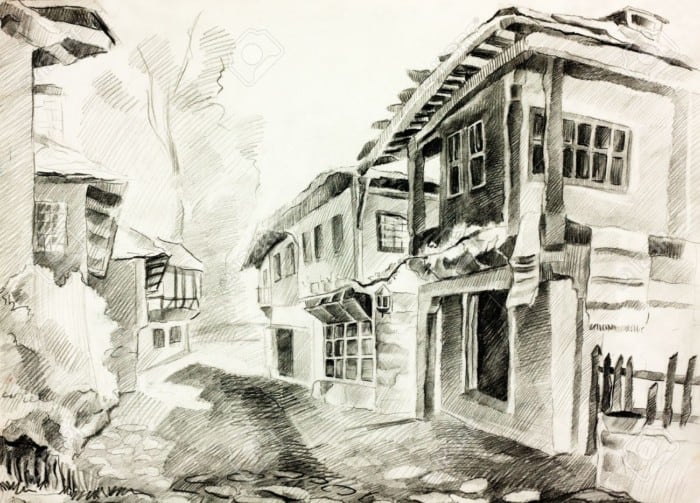 100+ Gambar Sketsa Pemandangan Alam | Pantai, Gunung, Desa, Air Terjun 503_X_700_jpg