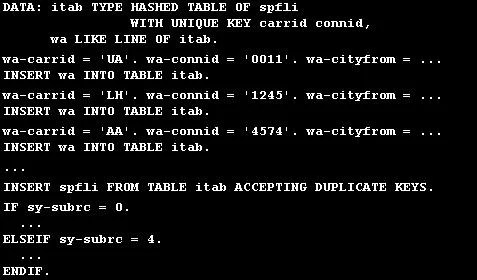 ABAP INSERT into Table statement - SAP Stack