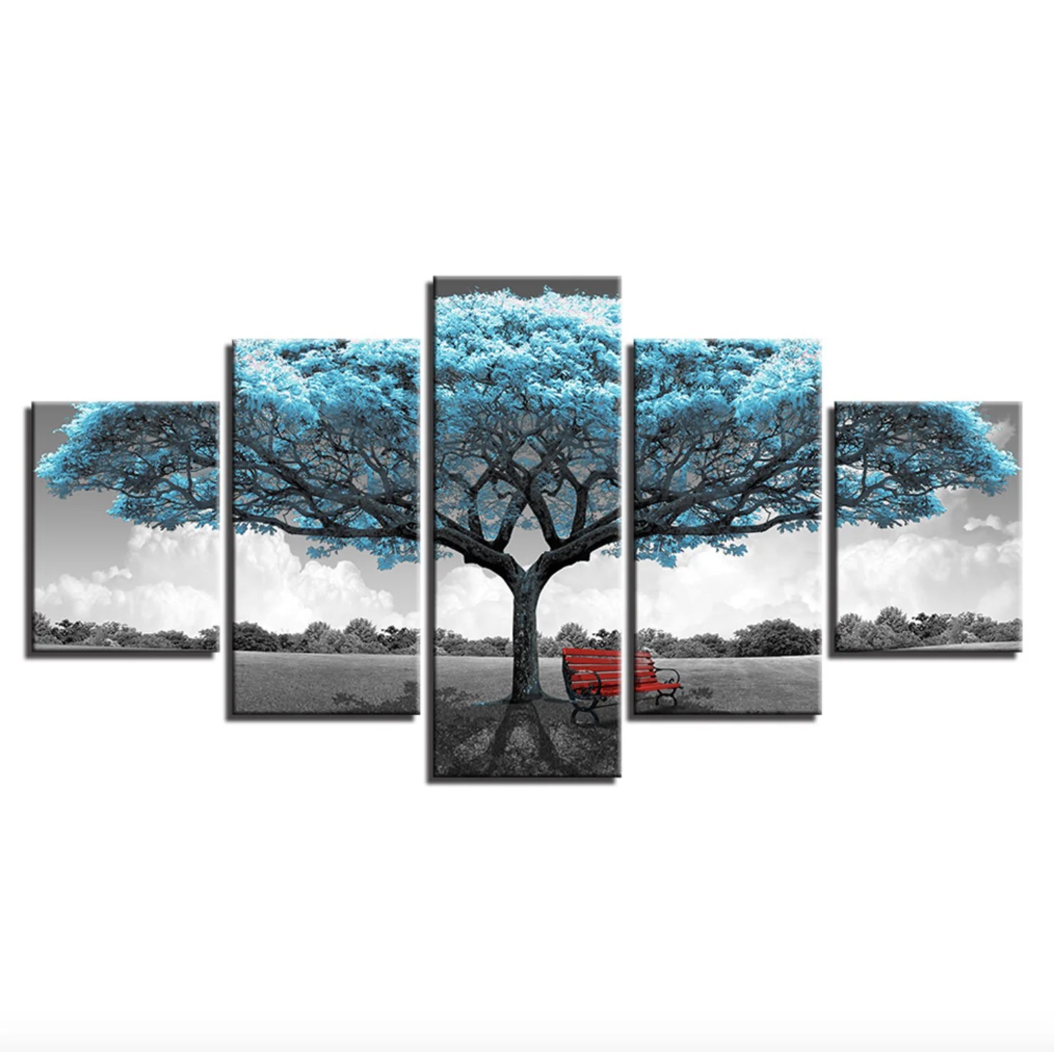 Multi Panel Decoracion Moderna Azul Natural Arbol Pintura Sobre Lienzo Paisaje Arte De Pared De Imprimir La Imagen Buy Cuadro De Impresion Cuadro De Impresion De Arte Cuadro De Impresion De Arte De Lona