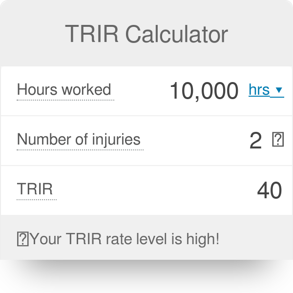 Trir Calculator Osha Incidence Rate