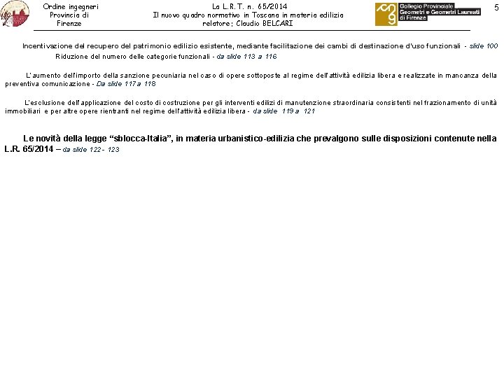 Ordine Ingegneri Provincia Di Firenze La L R