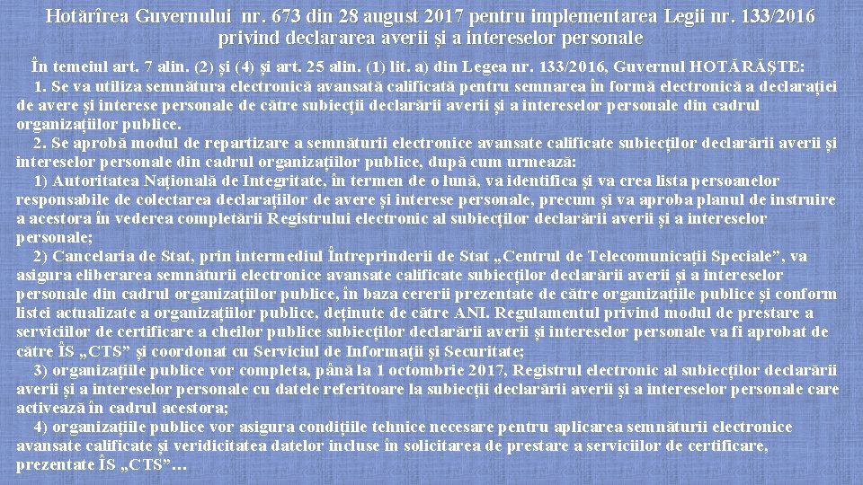 Autoritatea Naional De Integritate Depunerea Declaraiilor De Avere