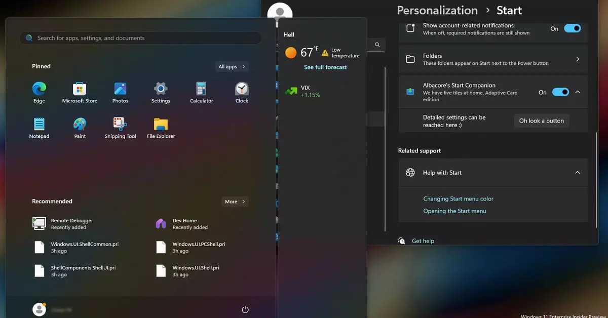 Microsoft Testing New Windows 11 Start Menu Feature