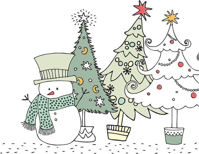 нарисовать новогоднего человека