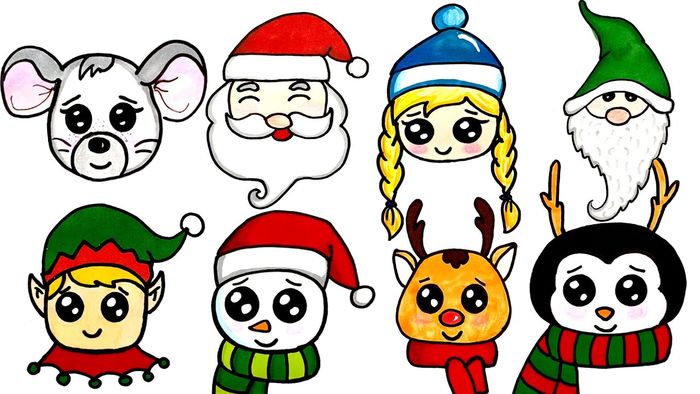 нарисовать новогоднего человека