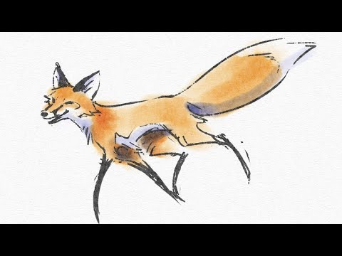рисованная прикольная лиса