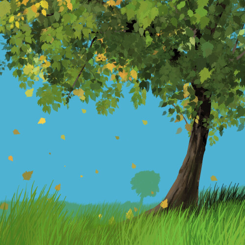 как нарисовать листву в саи