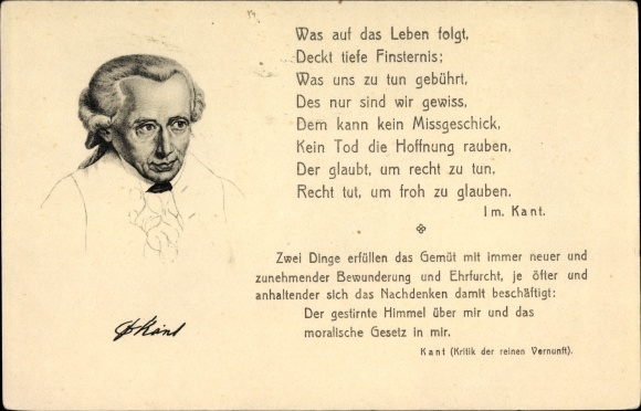 Kunstler Ansichtskarte Postkarte Philosoph Immanuel Akpool De