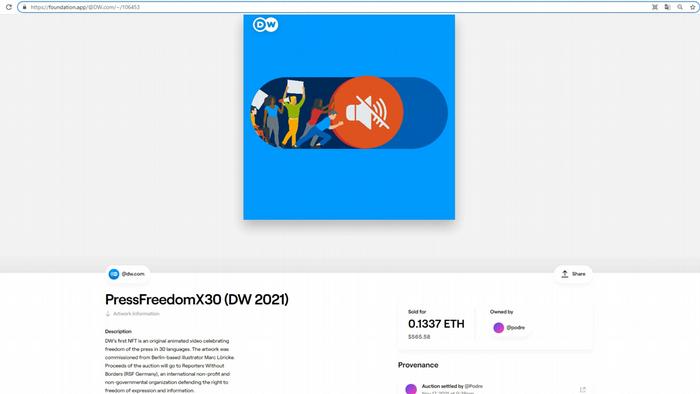 Dw Versteigert Digitales Kunstwerk Eine Bilanz Wirtschaft Dw 18 11 2021