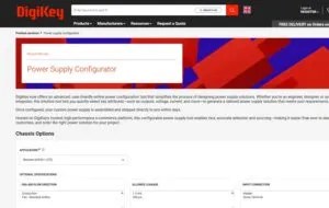 أداة تكوين مصدر الطاقة الخاصة بـ DigiKey قيد التنفيذ