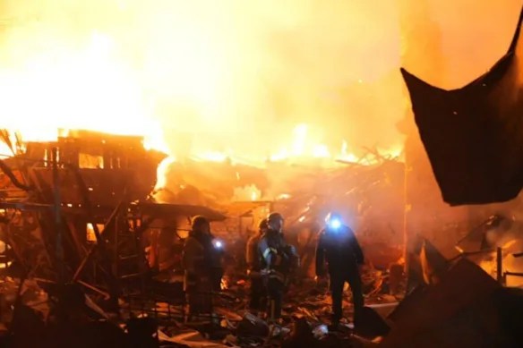 The moment a Russian drone slammed into a Ukrainian university
