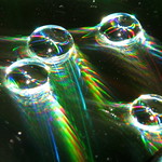 UFOs on a CD at night