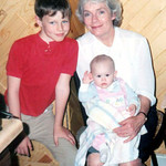 Robert with newborn Denice and Grandma Harmon