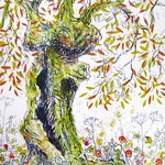 Olive tree, lithograph/potato print 1981.