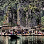Meeting place for tour boats and Ha Long Bay Sea Gypsies