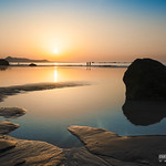 Puesta de sol fotog&eacute;nica en la Playa de Famara - Teguise, Lanzarote.