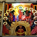 Catedral de la Almudena de Madrid. Pintura mural de Kiko Arg&uuml;ello. Madrid