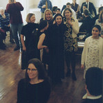 20000212 - Clint & Carolyn's Wedding Reception_Girls gathering_for_bouquet catch getting-ready82349