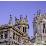 Madrid. Palacio de Comunicaciones (actualmente Ayuntamiento de Madrid). Detalle de las almenas.