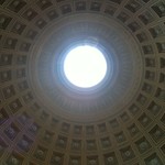 Domed ceiling inside Vatican Museum