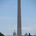 NM004 - Washington Monument - from the National World War II Memorial with US Capital Building in the background