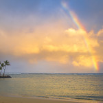 Hawaiian Rainbow at Sunset
