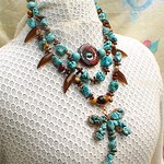 Wire-wrap and beaded turquoise,onix,agate