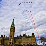 Snowbirds and Patrouille de France flypast