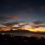 Sunset sur Moorea depuis Pamatai, Tahiti