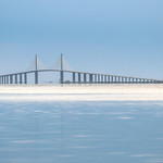 The Sunshine Skyway at dusk