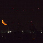 Waning Crescent Moon rising over construction site 15 Sep 2017
