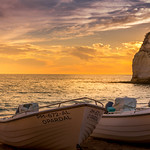 The beach at sunset.